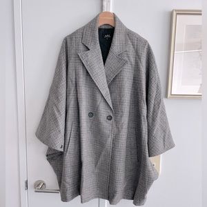 APC plaid poncho jacket coat M